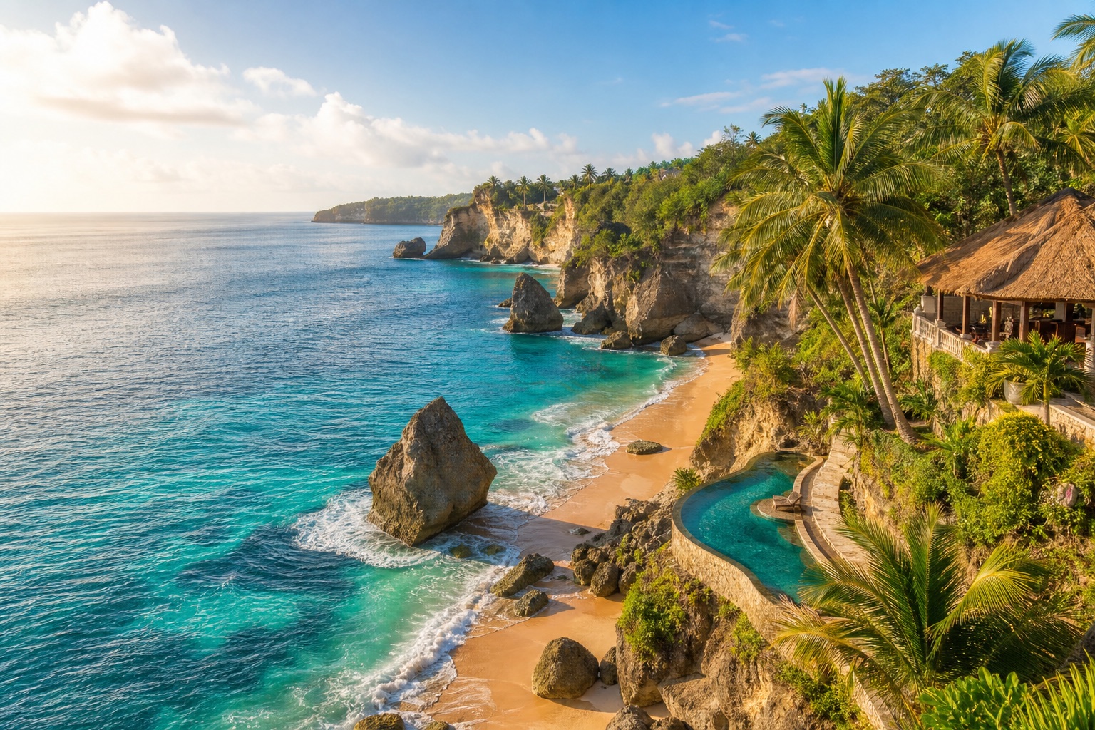 Bali mit Strand und tropischer Landschaft
